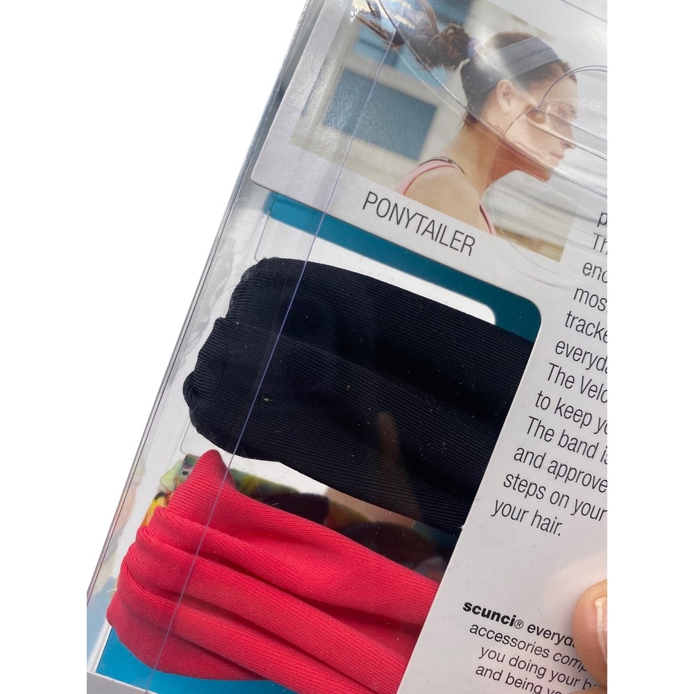 Scunci Everyday & Active Fashionably Fit 2 in 1 Hair Wrist Band 20455-A Colorful - Picture 3 of 7